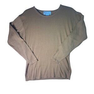 Milano Design Group Ribbed Knit Long Sleeve Sweater Minimalist Size S Mustard